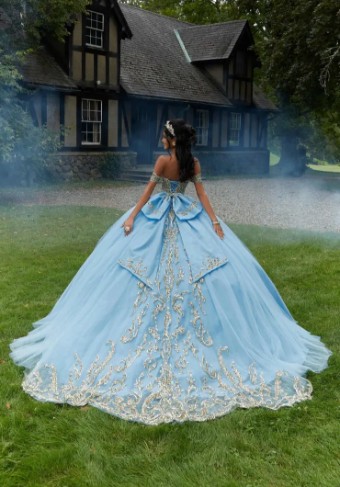 Morilee 89458 #17 Bahama Blue/Gold thumbnail