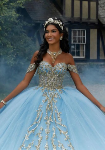 Morilee 89458 #10 Bahama Blue/Gold thumbnail
