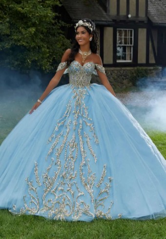 Morilee 89458 #9 Bahama Blue/Gold thumbnail