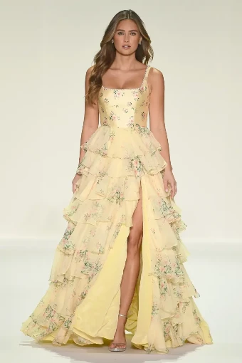 Sherri Hill SH3720 #0 default Light Yellow Print thumbnail