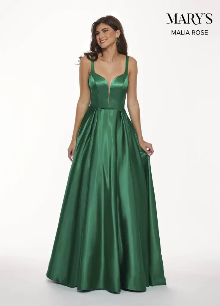 green emerald velvet dress Girls Ruffled Organza Gown by Mary's Bridal MQ4030